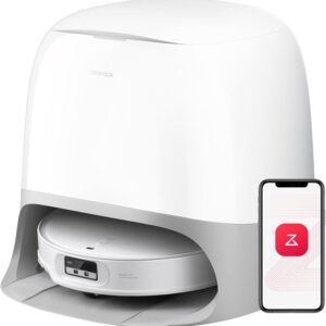 roborock 22 000 Pa Šlavimo robotas dulkių siurblys, lankstus šepetys ir šluostė, nesusipainiojimas, AdaptiLift važiuoklė, daugiafunkcinė stotis 3.0 Thermo+, Valdymas balsu, 7,98 cm plonas