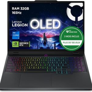 Lenovo Legion 5 15/10-žaidimų nešiojamas kompiuteris 15.1 " OLED 165HZ (Intel Core i7-13650HZ, RAM 32GB, SSD 1TB, NVIDIA RT 5070 8GB, langai 11) Prancūzų AZERTY apšviesta klaviatūra - Juoda