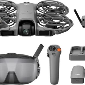 Bundle Motion Fly More DJI Neo 2 su RC Motion 3 ir akiniais N3, stabili transmisija su skaitmeniniu siųstuvu-imtuvu, 4K dronas pradedantiesiems, FPV skrydis, 3 baterijos