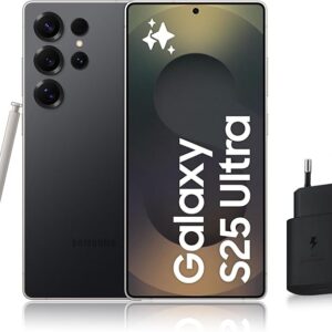 Samsung galaktika S25 Ultra, 5G Android išmanusis telefonas su Galaktika AI, 1 TB, 25 vatų greitas kintamosios srovės įkroviklis, atrakintas išmanusis telefonas, titano juoda, FR Versija