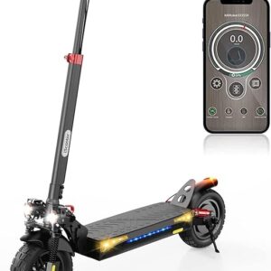 iScooter 4 suaugusiųjų elektrinis paspirtukas, 10 colių padanga, 15 Ah baterija, Dvigubi posūkio signalai, sulankstomi elektriniai paspirtukai su programa, Maksimali apkrova 150 kg elektrinis paspirtukas, maksimalus atstumas 40-60 km