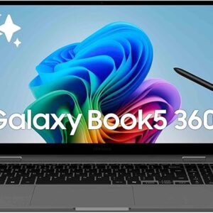 Samsung galaktika Book5 360 15.6", Kopilotas + kompiuteris, nešiojamas kompiuteris su AI, Intel Core Ultra 7 procesorius, 16GB RAM atmintis, 512GB saugykla, AZERTY Fr klaviatūra, Antracitas