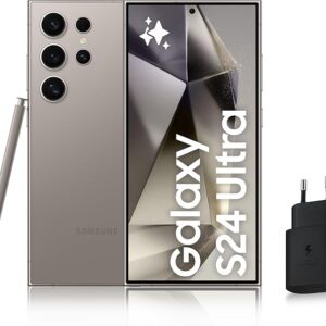 SAMSUNG galaktika S24 Ultra, Android 5G išmanusis telefonas, 512 GB, 25 vatų greitas kintamosios srovės įkroviklis įtrauktas [Amazon išskirtinis], atrakintas išmanusis telefonas, Pilka, FR versija