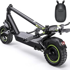 isinratis S10MAKS 1000V suaugusiųjų elektrinis paspirtukas, 54,6 V 15Ah Baterija, 60 km nuotolis,10" visureigių padangos, dviguba svirtis, išmanioji programėlė, LED ekranas, sulankstomas su nešiojimo krepšiu