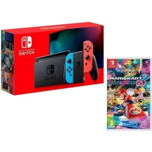 Namų konsolė-Nintendo-jungiklis-Neoninė Raudona / Neoninė mėlyna-32 GB-Mario Kart 8 prabangus