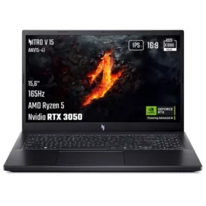 Žaidimų nešiojamas kompiuteris Acer Nitro V 15 ANV15-41-R30V – 15,6" Full HD 165 Hz ekranas – AMD Ryzen™ 5 – 16 GB RAM – 512 GB SSD – Nvidia GeForce RTX 3050 – juodas.