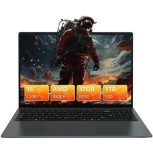 Žaidimų nešiojamas kompiuteris Auusda A19 Windows 11 – 16" FHD ekranas – AMD Ryzen 7 4800H (8 branduolių, 16 gijų, iki 4,2 GHz, 45 W) – 32 GB RAM – 1 TB SSD – WiFi6.